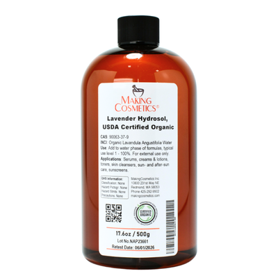 Lavender Hydrosol, USDA Certified Organic